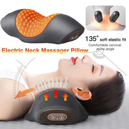 Electric Neck Massage Pillow Heating Vibration Neck