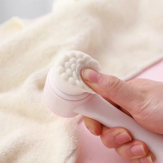 3D double silicone facial cleansing brush manual