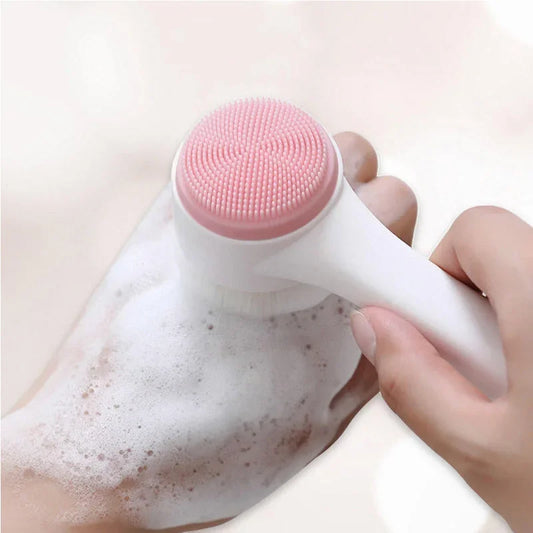 3D double silicone facial cleansing brush manual