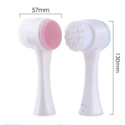 3D double silicone facial cleansing brush manual
