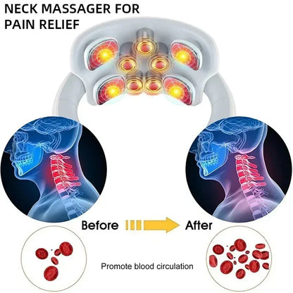 Smart Neck And Back Massager Device Shoulder Neck